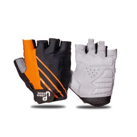 Urban Prime Short Gel-Padded Gloves Orange Cycling Gloves Summer Short Half Finger Non-Slip Gel Padding Orange Unisex