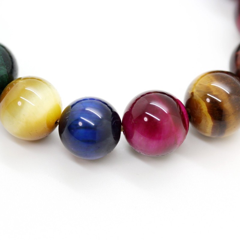 Ishiki b470 Mix Tiger Eye Bracelet, 0.5 inch (12 mm),