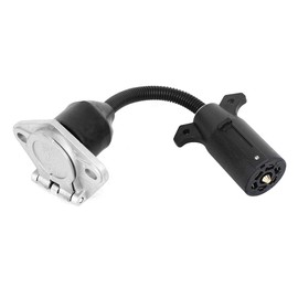 Acouto Trailer Adapter Cord 7 Flat Blade to 7 Round Pin Adapter US Type Universal for Most RV Trailers Semi Trailers