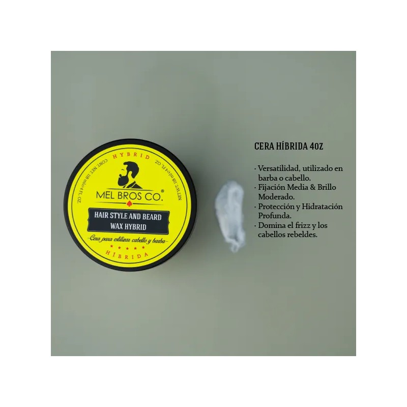 Cera Híbrida Estilizadora Mel Bros Co. Cabello Y Barba 118ml