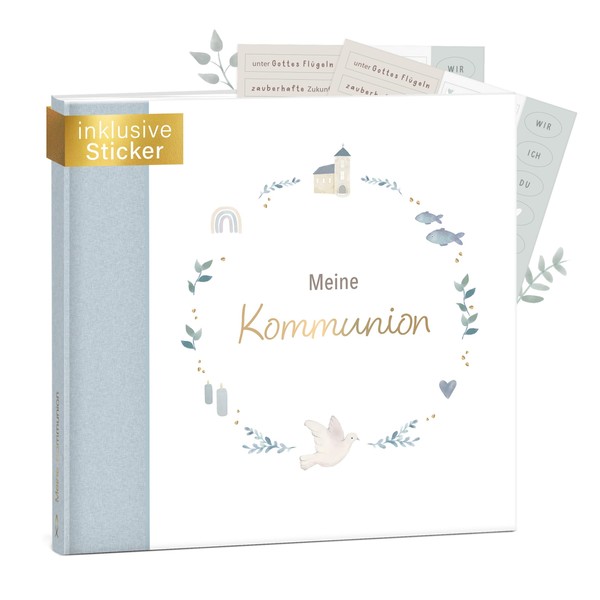 mintkind® Communion Guest Book Blue – Communion, Memory Book 72
