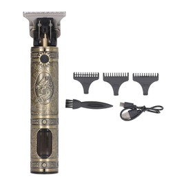 Hair Trimmer Professional Portable Rechargeable Hair Clipper with LCD Display for Outdoor Dragon Head LCD Gold