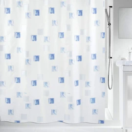 Spirella Milano Ciel Pearl Effect Textile Polyester Shower Curtain, 120 x 200 cm, White/Blue/Turquoise