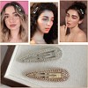 4Pcs Hair Clips Metal Snap Hairpins Bling Crystal Hair Barrettes