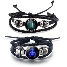 LittleFathand Zodiac Constellation Bracelets for Women Men Layered Woven Zodiac Sign Spirit Bracelet for Couple Friendship Jewelry Gift (11)