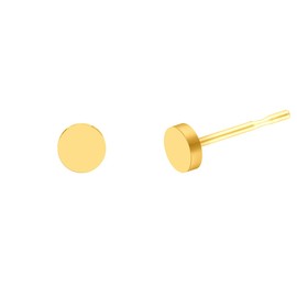 BEADNOVA Stud Earrings for Women Gold Post Earrings Flat Circle Piercing Earrings Dot Earrings for Men (4mm)