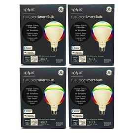 GE (case of 4) Lighting Full Color Smart Bulb, LED BR30, C, Dimmable with app, Change Colors, Control with Voice, 10 watt, 700 Lumen LED Floodlight