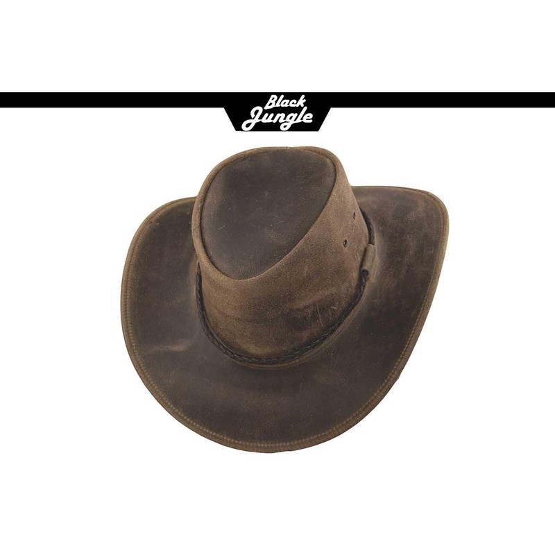 Black Jungle Kimbolton Leather Western Hat Australia Cowboy Hat, charcoal