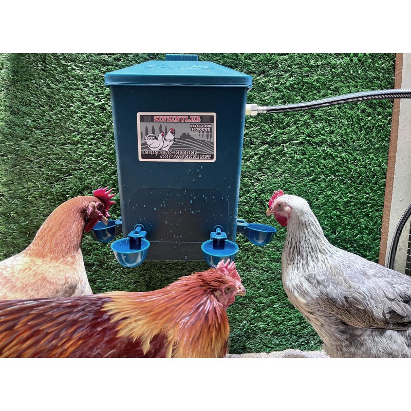 Chicken Waterer with Float Controlled Automatic Set, Chicken Coop Accessories