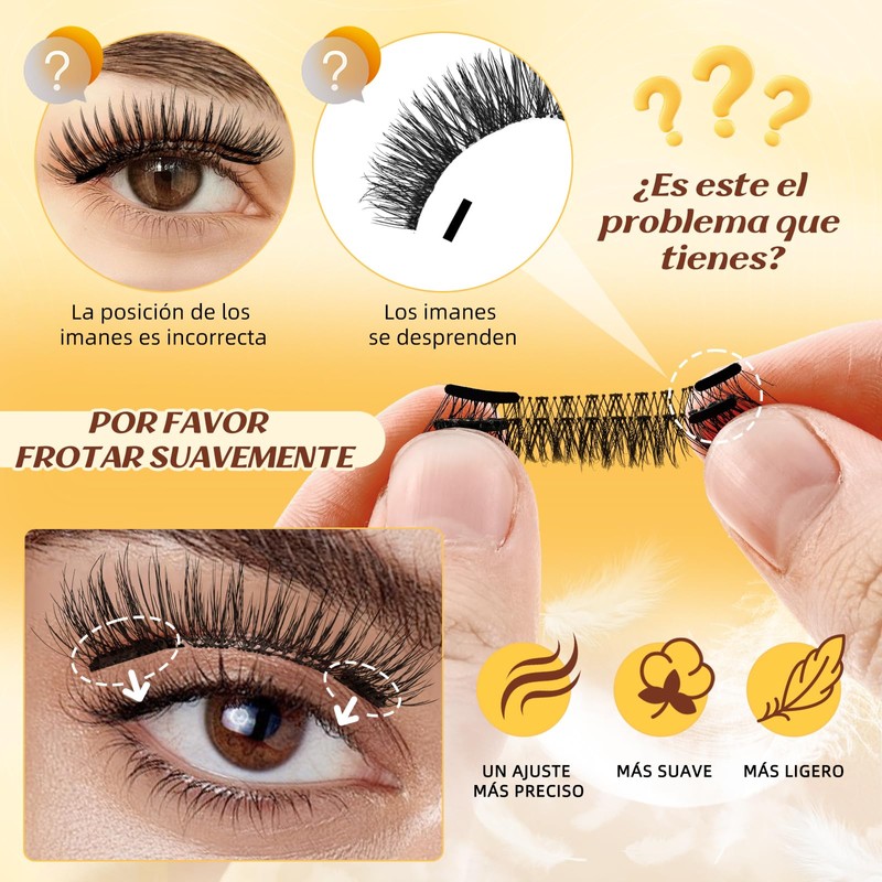 Pestañas magnéticas reutilizables con aplicador, pestañas magnéticas suaves y cómodas,