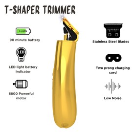 Supreme Trimmer Supreme Trimmer T Shaper Trimmer for Men (90 Min Run Time) Professional Barber Trimmer for Kids, Elderly & Sensitive Skin – Low Noise & Vibration Cordless Beard Trimmer | ST5200 Gold