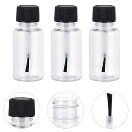 4Pcs Empty Nail Polish Bottles with Brush, Transparent 20ml Empty Refillable Nail Polish Bottles, Glass Nail Varnish Bottles Containers with Brush Cap for Nail Art Nail Polish Nail Art and Polish