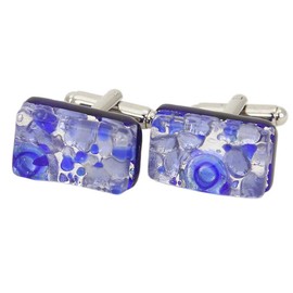 GlassOfVenice Men's Rectangular Cufflinks - Periwinkle