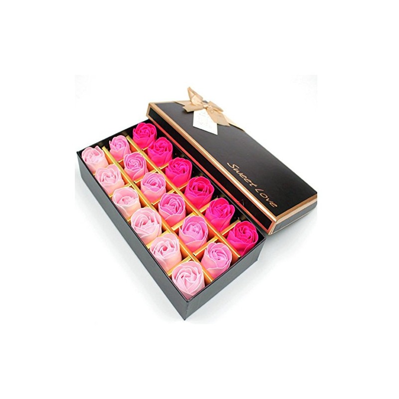 Gearmax 18 x rose scented soaps in gift box, rose