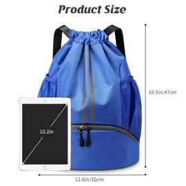 KIKIGOAL Drawstring Backpack, Waterproof Gym Bag, Large Oxford PE Bag,Unisex Students School Bag, Sports Ball Bag Backpacks for School Gym Sports Travel Swimming