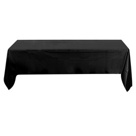 Restaurantware-Table Tek 108 x 54 Inch Party Table Covers, 2 Waterproof Covers - Disposable, No-Wrinkle, Black Plastic Rectangle Cover, for Parties, Banquets, and Events