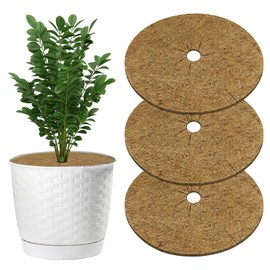 OFFCUP Coconut Mulch Disc, 60 cm, Pack of 3 Coconut Fibre Mat, Round Coconut Mat, Winter Protection, Coconut Plant Protection, Coconut Disc, 60 cm, Coconut Mats for Plant Protection, Cold Protection,