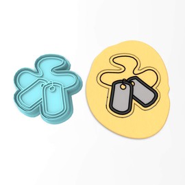 Military Dog Tags Cookie Cutter & Stamp