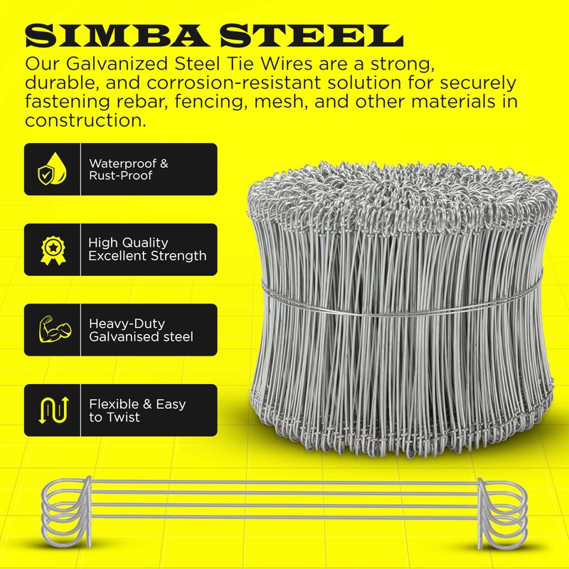 6 Inch - 17 Gauge 1000 pcs GALVANIZED Steel Double