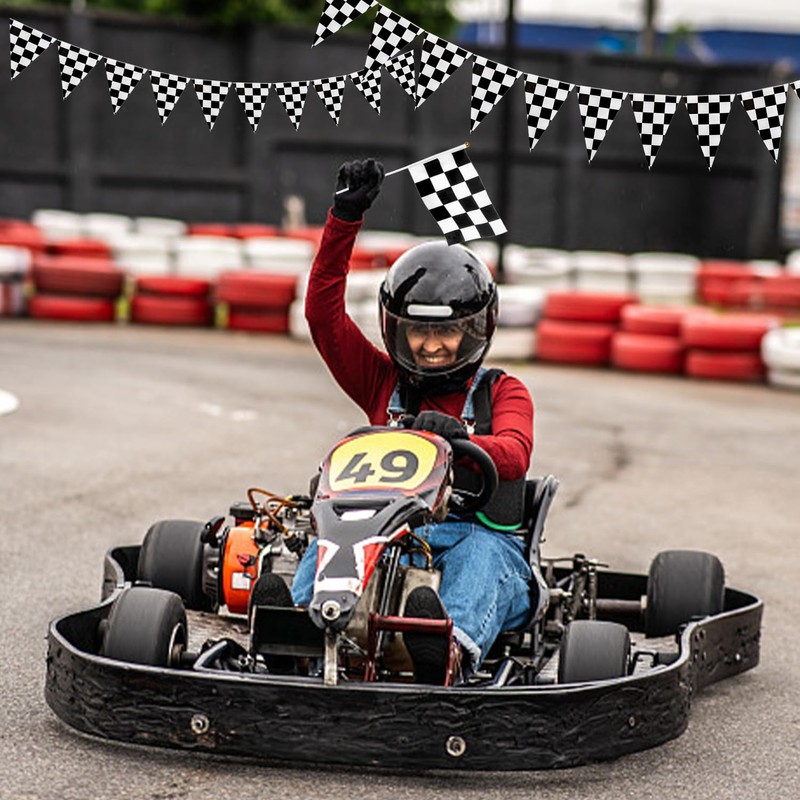 50 Pieces Of Black And White Checkered Racing Flags And