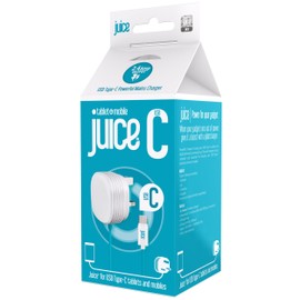 Juice USB Type-C Powerful Mains Charger for Tablets & Mobiles, 2.4 AMP output (White)