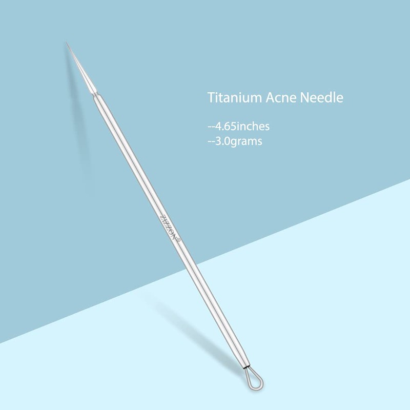 ZIZZON Titanium Lancet Needle Acne Blackhead Remover Pimple Extractor Popper
