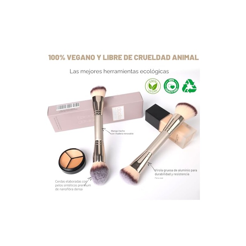 Dpolla, brochas de maquillaje para base, 2 unidades, brochas de