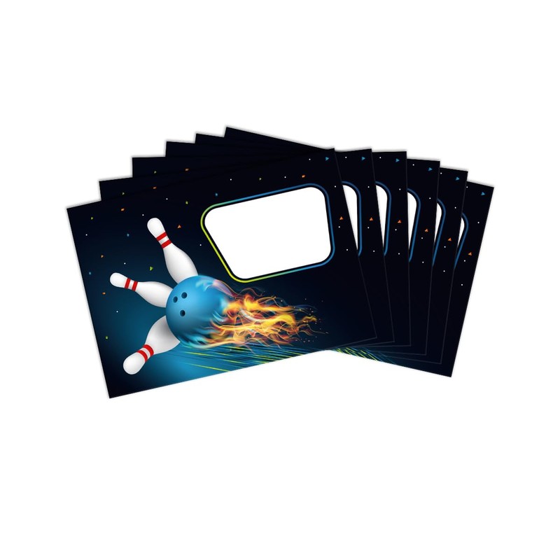 Minkocards 12 Invitation Cards for 8th Children's Birthday Party Bowling