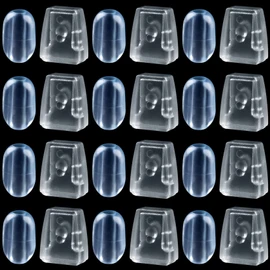 OIIKI 24 Pcs Kitchen Sink Rack Rubber Feet, Including 12pcs Clear Plastic Protective Sink Rack Feet & 12pcs 5mm Wire Clamp Clips, Clear Grid Sink Protector for Kitchen Sink Grid Rack