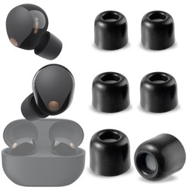 sciuU Noise-isolating Ear Bud Tips [3 Pairs] compatible with Sony WF-1000XM5 Earbuds, Built-in Dust Filter Memory Foam Eartips, Noise Reduction & Sound Enhancement– S+M+L