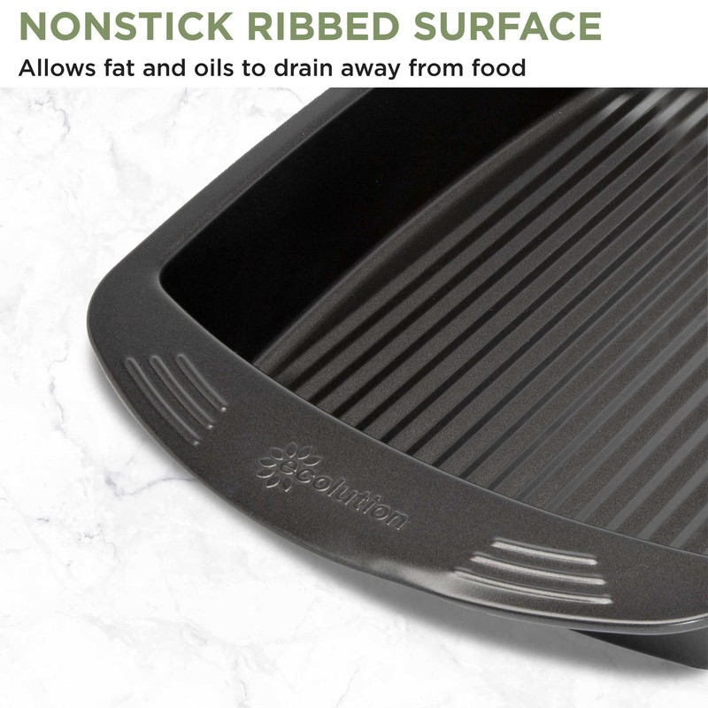 Ecolution Nonstick Roasting Pan, Carbon Steel with Premium Nonstick, Oven