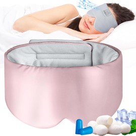 Musicozy Sleep Mask with Bluetooth Headphones,100% Natural Silk Sleeping Mask Headphones for Men Women,Soft Dual-Sided All-Season Bluetooth Eye Mask for Sleeping,Travel,Relax,Yoga,Meditation