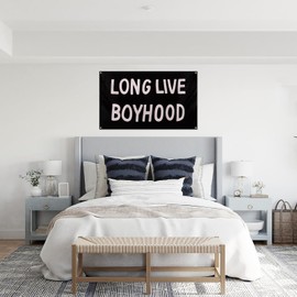 Bolcagob Long Live Boyhood Flag 2x3FT Double Printed Funny Inspirational Flag Banner Tapestry Dorm Room Home College Decor 4 Shiny Brass Grommets 100% Polyester (2x3FT)