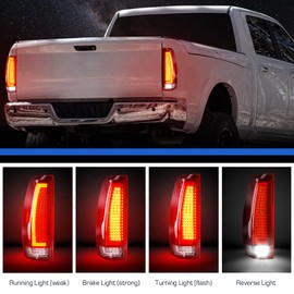 Gubebaili LED Tail Lights Assembly Fit for Chevy Avalanche 2007 2008 2009 2010 2011 2012 2013,Rear Taillight Assembly(Chrome Housing Red Lens)