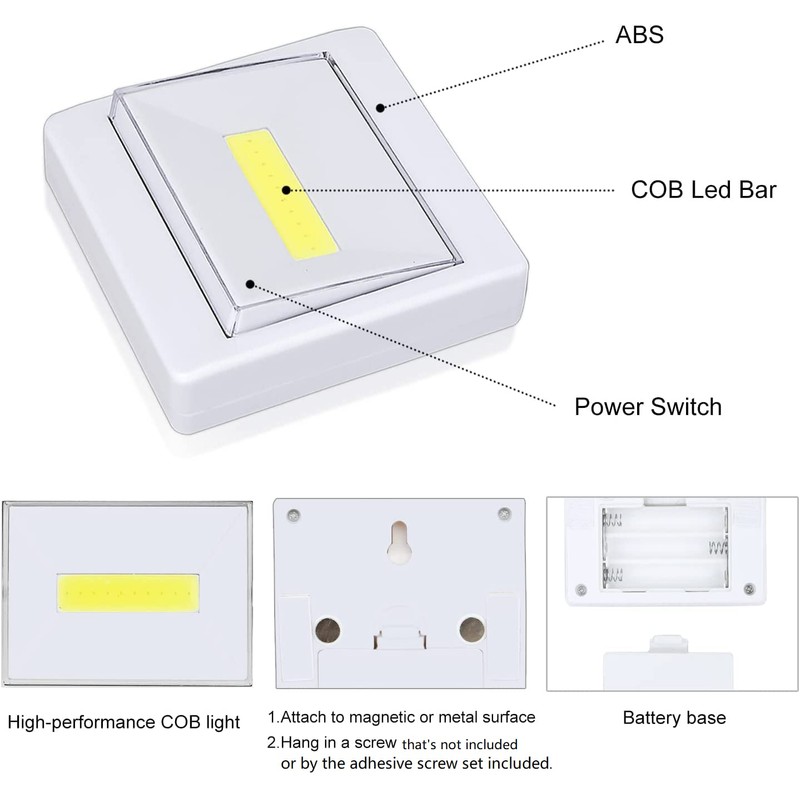 TBTeek Closet Light, Super Bright, Battery Operated, Stick Anywhere, 200