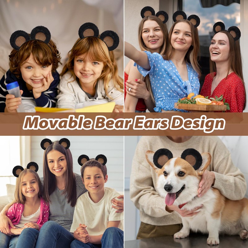 Sightor Bear Ears Headband, Cute Bear Hairband Movable Ear Head