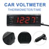 Riloer Car Temperature Clock, Car Clock 12V 3 in 1