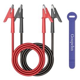 Goupchn Alligator Clips Electrical Braided Test Leads Dual Ended Crocodile Wire Cable with Insulators Clips Test Flexible Copper Cable for Electrical Testing 6.56ft/2m
