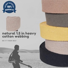 Correa de algodón pesado de 1 1/2 pulgadas - Correas para artes y manualidades - (natural, 10 yardas) - Mercancías útiles de MATADOR