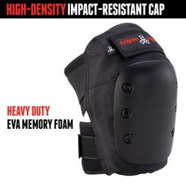 Triple Eight KP Pro Professional Skateboarding Knee Pad Set (Pair), Small, Black