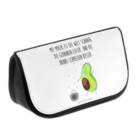 Mr. & Mrs. Panda Avocado Dances Cosmetic Bag, White, Hand Drawn