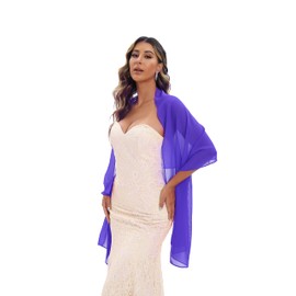 Bisdasdm Chiffon Shawl Wraps Scarves Lightweight for Women Evening Dresses Wedding Bridesmaid or Formal Occasions - Royal Blue