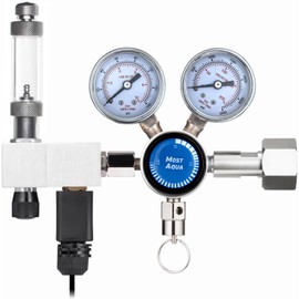MostAqua Aquarium Dual Stage Co2 Regulator, Pro-Master Series, Co2 System Kit for Aquarium Plants, Integrated Bubble Counter and Adjustable Output Pressure