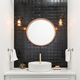 FASÄDE Crescent Decorative Vinyl Backsplash Panel in Brushed Onyx (5 Pack)