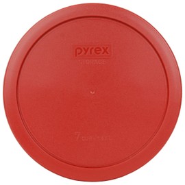 Pyrex 7402-PC 6/7 Cup Poppy Red Round Plastic Food Storage Lid Made In the USA