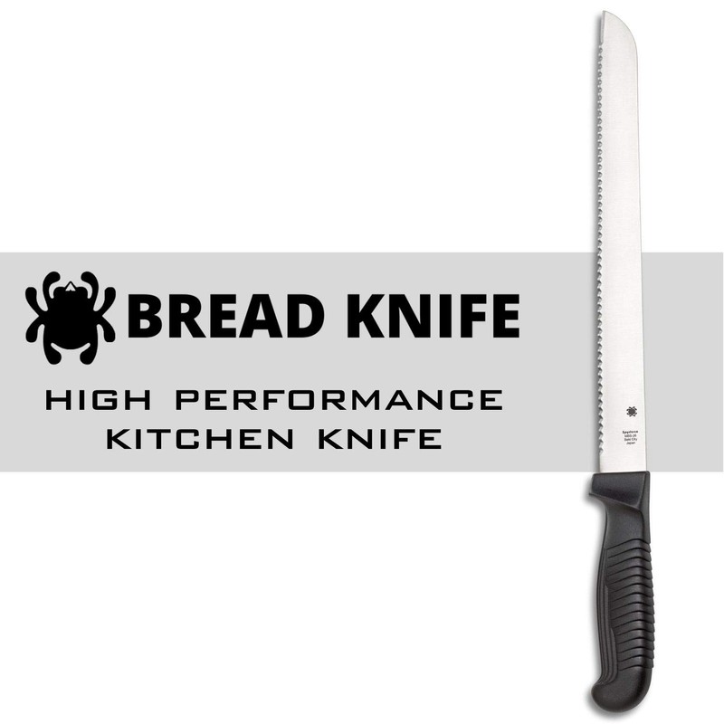 Spyderco Lightweight Kitchen Bread Knife with 10.25" MBS-26 Stainless Steel