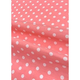 58/60 inch Bubblegum/White Dot Broadcloth Fabric by The Yard