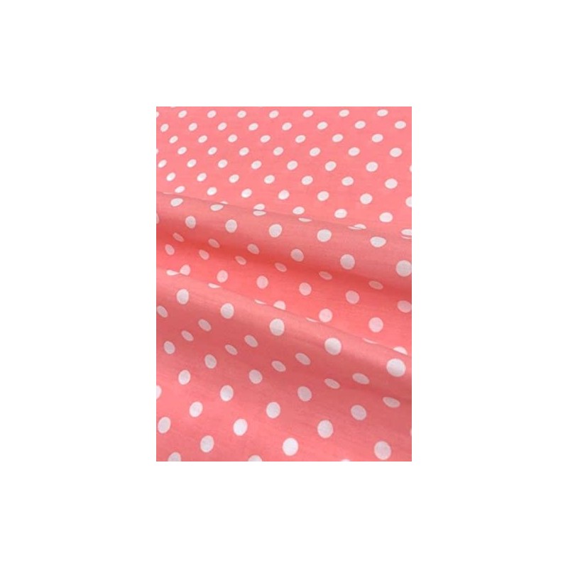 58/60 inch Bubblegum/White Dot Broadcloth Fabric by The Yard