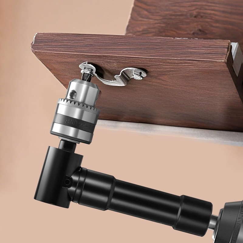 Gueenky 90 Degree Angle Drill Attachment with Keyless Chuck 1-10