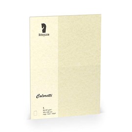 Rössler Coloretti 220770922 Folded Cards DIN A6hd = 105/210 x 148 cm Portrait Parchment Sand Yellow Pack of 5